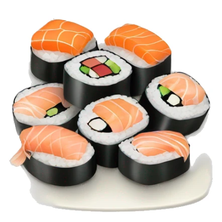 A plate full of sushi sticker