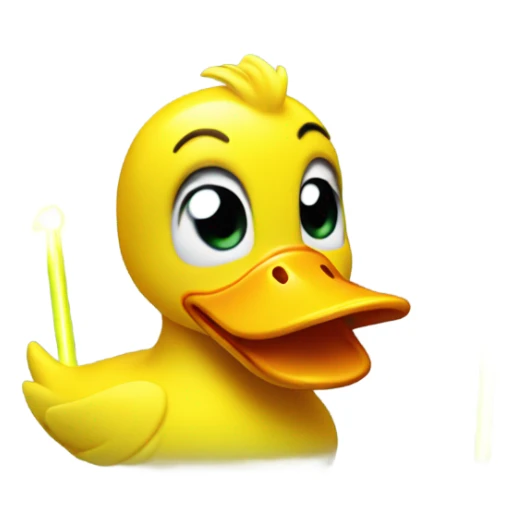 create an yellow duck with glowsticks like a party sticker