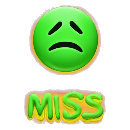“I miss you” written in Neon letters sticker