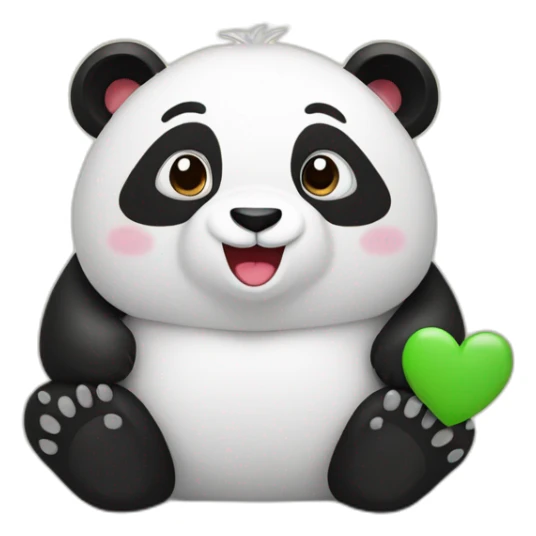 un panda avec un coeur sticker