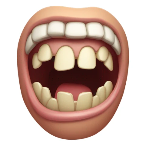 Unhinged jaw wide open, rows of teeth, crying laughing sticker