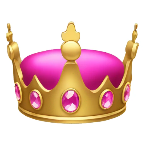 Simple gold queen crown with pink jewels sticker