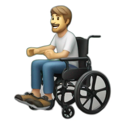Create man weelchair in the mountain  sticker