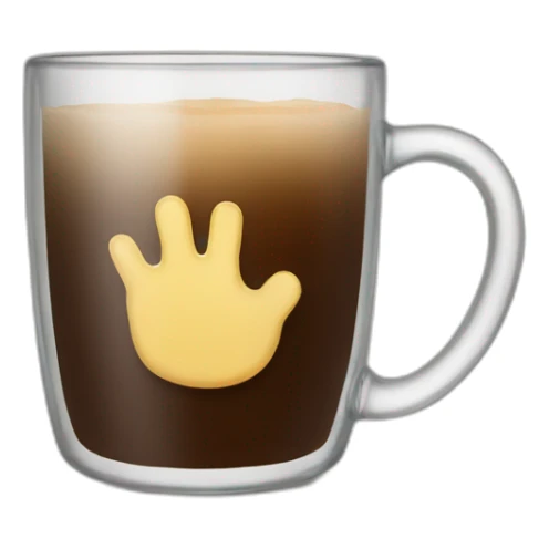 hand holding glass coffee mug sticker