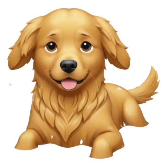 Full grown Golden retriever swimming sticker