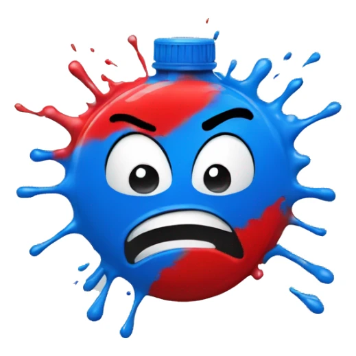 angry red  and blue spray paint can sticker