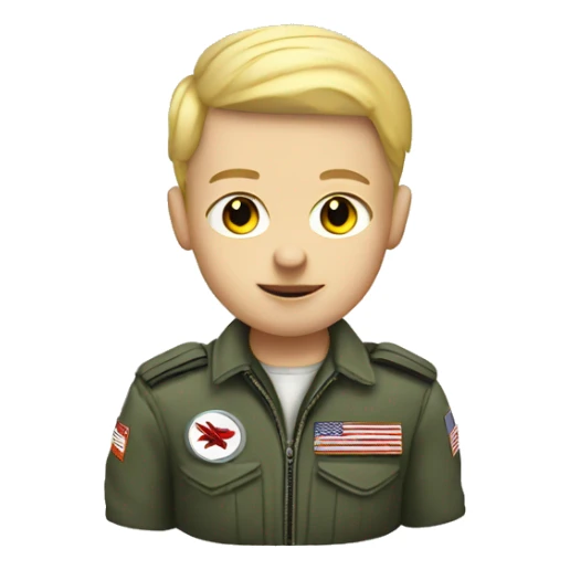 white kid with short blonde hair fighter pilot sticker