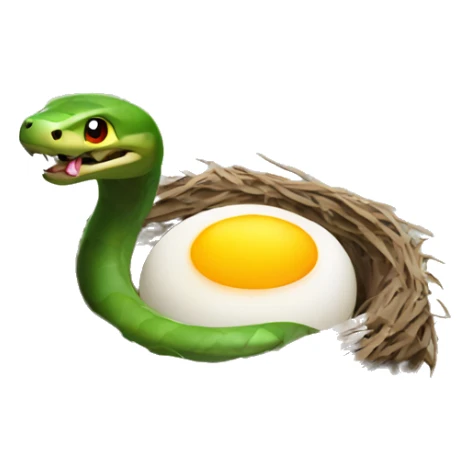 Snake eating eggs in a bird nest sticker