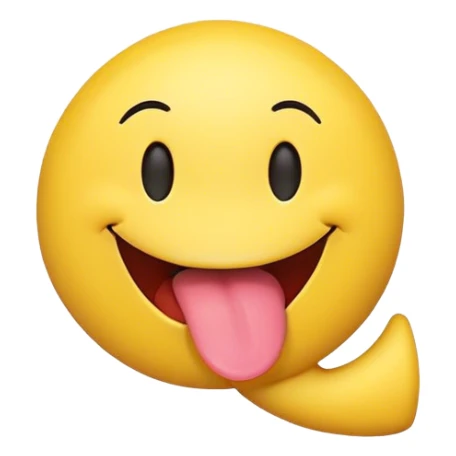 Smiley face with tongue out that is moving side to side sticker