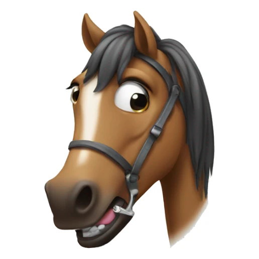 Horse with tong out of his mouth sticker