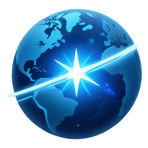 The image is a sci-fi poster with glowing blue text that reads “STAR BLAST.” A bright blue planet or star glows at the bottom, giving the design a futuristic, space-themed look. sticker