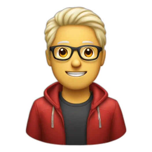 Hombre blanco pelo canoso gafas rojas sticker