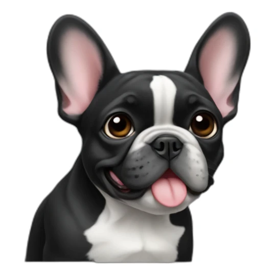 French bulldog-black--with-letter-M sticker