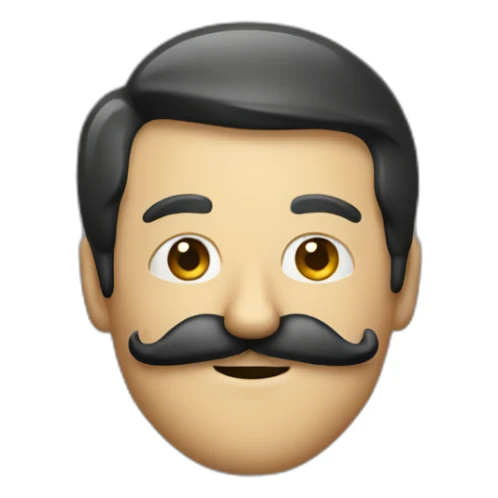 Man with moustache made out money sticker