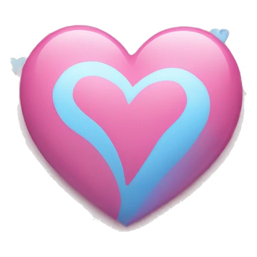 Heart pink with heart blue sticker