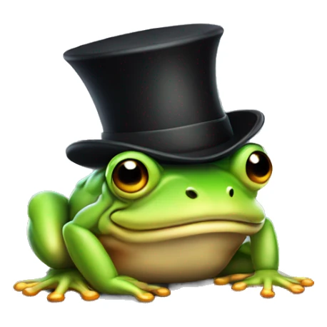 Muscular frog with tophat sticker
