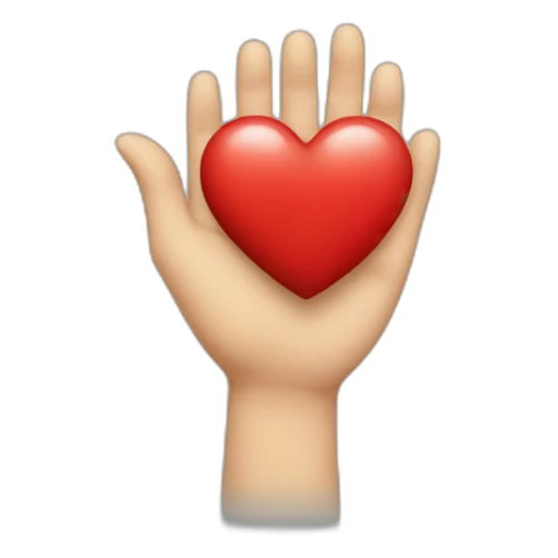 emoji holding a heart sticker