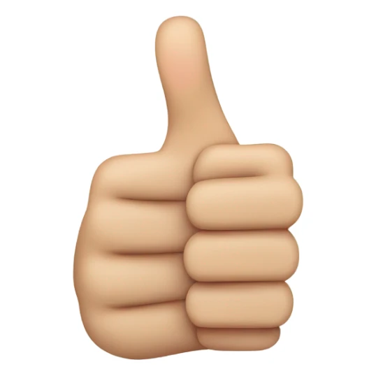 Thumbs up with fingers of different lengths sticker