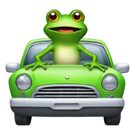 Frog  opening car radiator hot water sticker