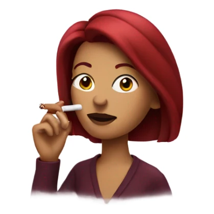 burgundy haired woman smoking sticker
