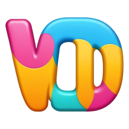 word UYI in bold colorful font as single unit sticker