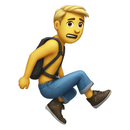 Guy jumping off of a bridge into the water below he looks very sad sticker