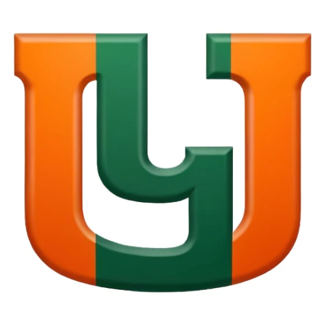 Miami Hurricanes ‘U’ clipped with no background sticker
