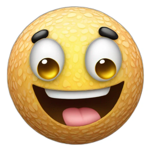 3d sphere with a cartoon wandering skin texture with big playful eyes sticker