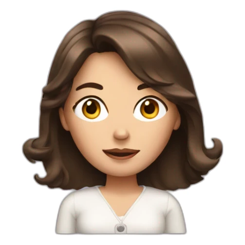 brunette lady looking at phone sticker