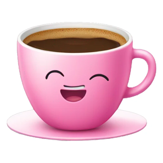Cute pink cup of coffee sticker