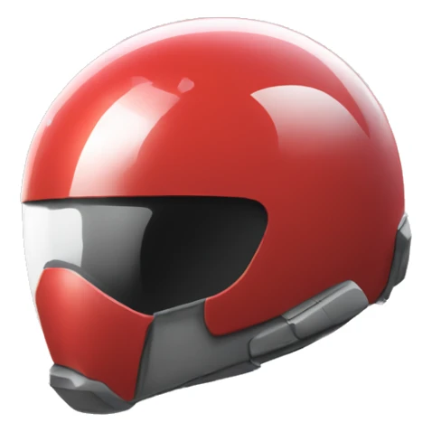 one cartoon red spacial helmet with white glass sticker