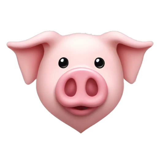 pig nose on the light pink heart sticker