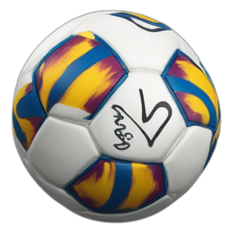 Ball with Messi's signature sticker