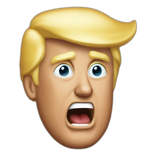 Trump shouts fake news sticker