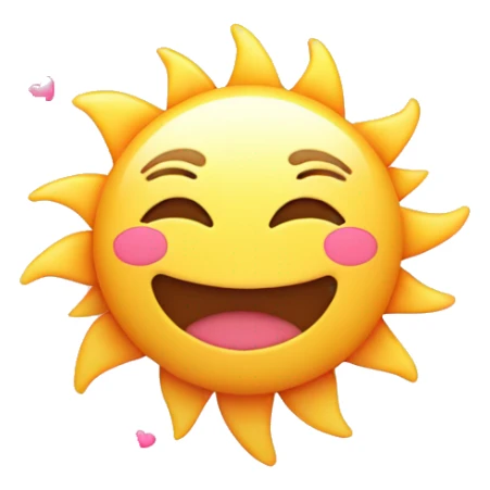 happy cute sun with pink hearts and pink bows around it sticker