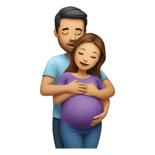 Man hugging pregnant woman sticker