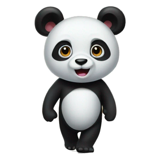 panda goes to the entrance  sticker