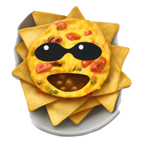 a bowl of loaded nachos without eyes sticker