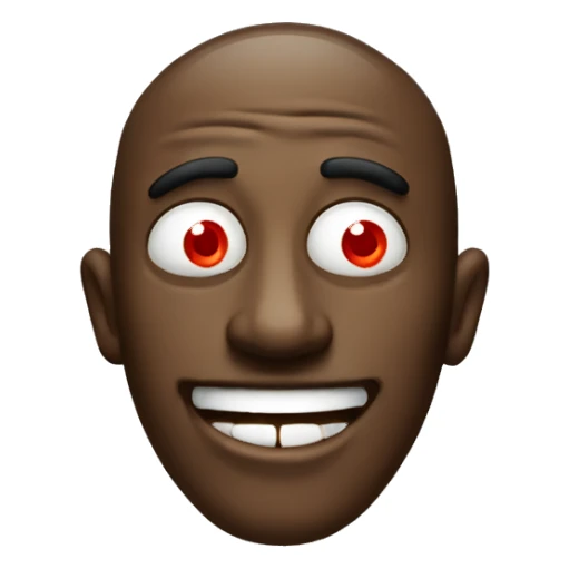 Silly stoner dude with red eyes laughing sticker