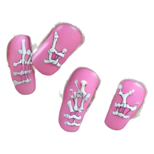 Skeleton hands bones with pink polish nails  sticker
