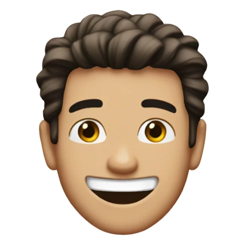 Ross from Friends with a really wide smile sticker