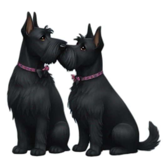 Two black Scottish terrier kissing sticker