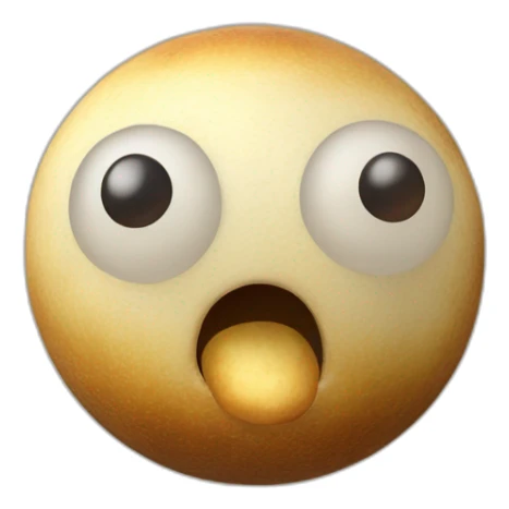 3d sphere with a cartoon humdrum potatoes Mooshroom skin texture with confident eyes sticker