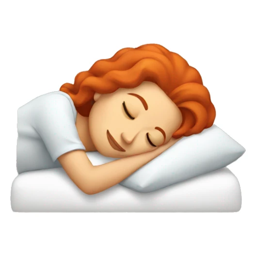 Woman with red hair sleeping sticker
