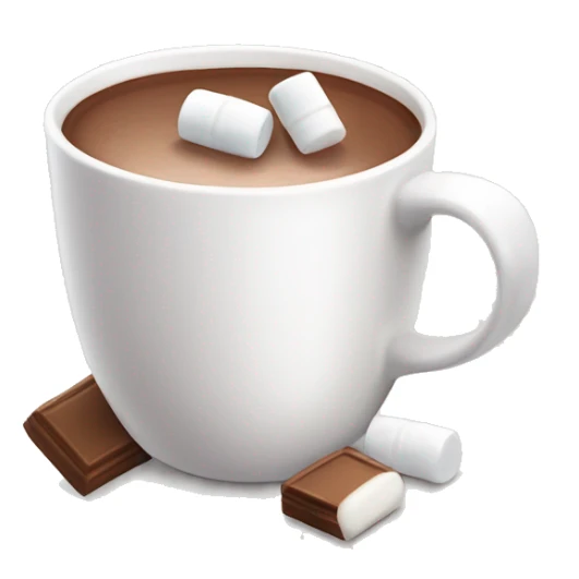 White Mug of hot chocolate with marshmallows sticker
