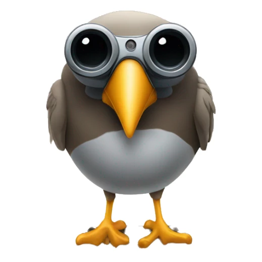 bird holding binoculars watching in the distance portrait sticker