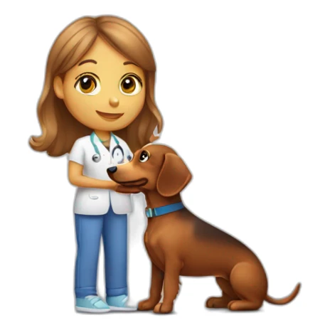 occupational therapy girl and her dachshund dog sticker