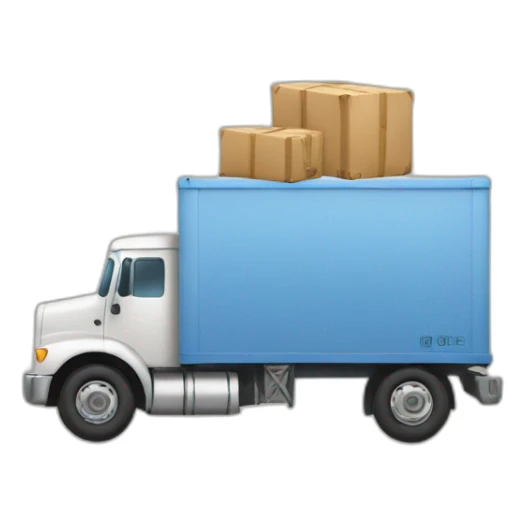 moving truck with suitcases in it sticker