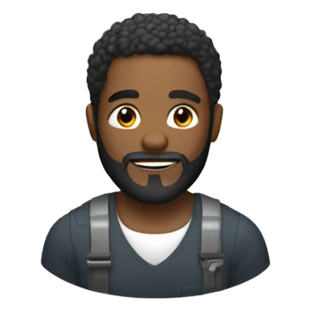 black man with a beard working on a car  sticker