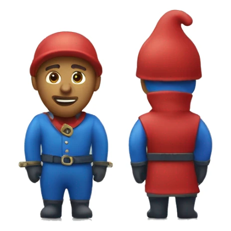 Bouclier rouge avec un bonnome bleu de dans  sticker